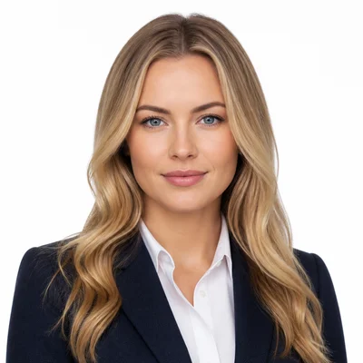 AI professional headshot — Business Formal, Studio White background
