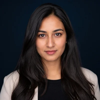 AI professional headshot — Tech Industry, Solid Navy background