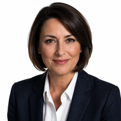 AI professional headshot — Business Formal, Studio White background