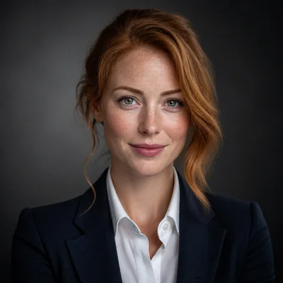 AI professional headshot — Business Formal, Studio Gray background