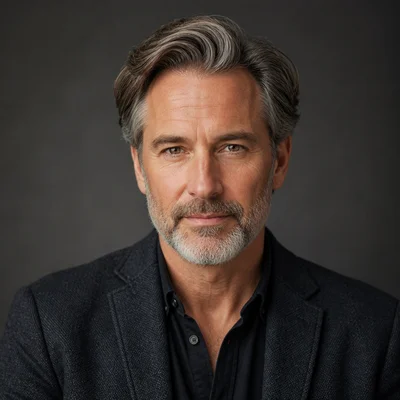 AI professional headshot — Creative Professional, Studio Gray background
