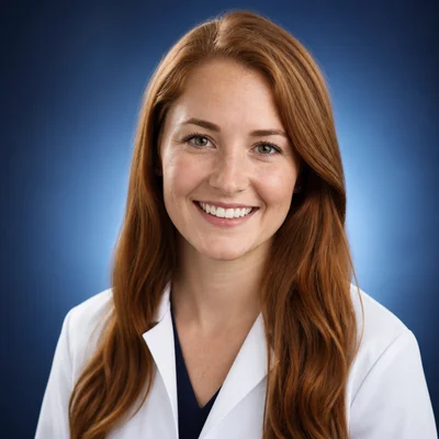AI professional headshot — Medical/Healthcare, Gradient Blue background