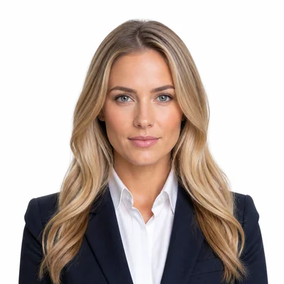 AI professional headshot — Business Formal, Studio White background