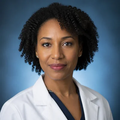 AI professional headshot — Medical/Healthcare, Gradient Blue background