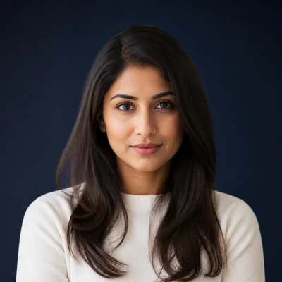 AI professional headshot — Tech Industry, Solid Navy background