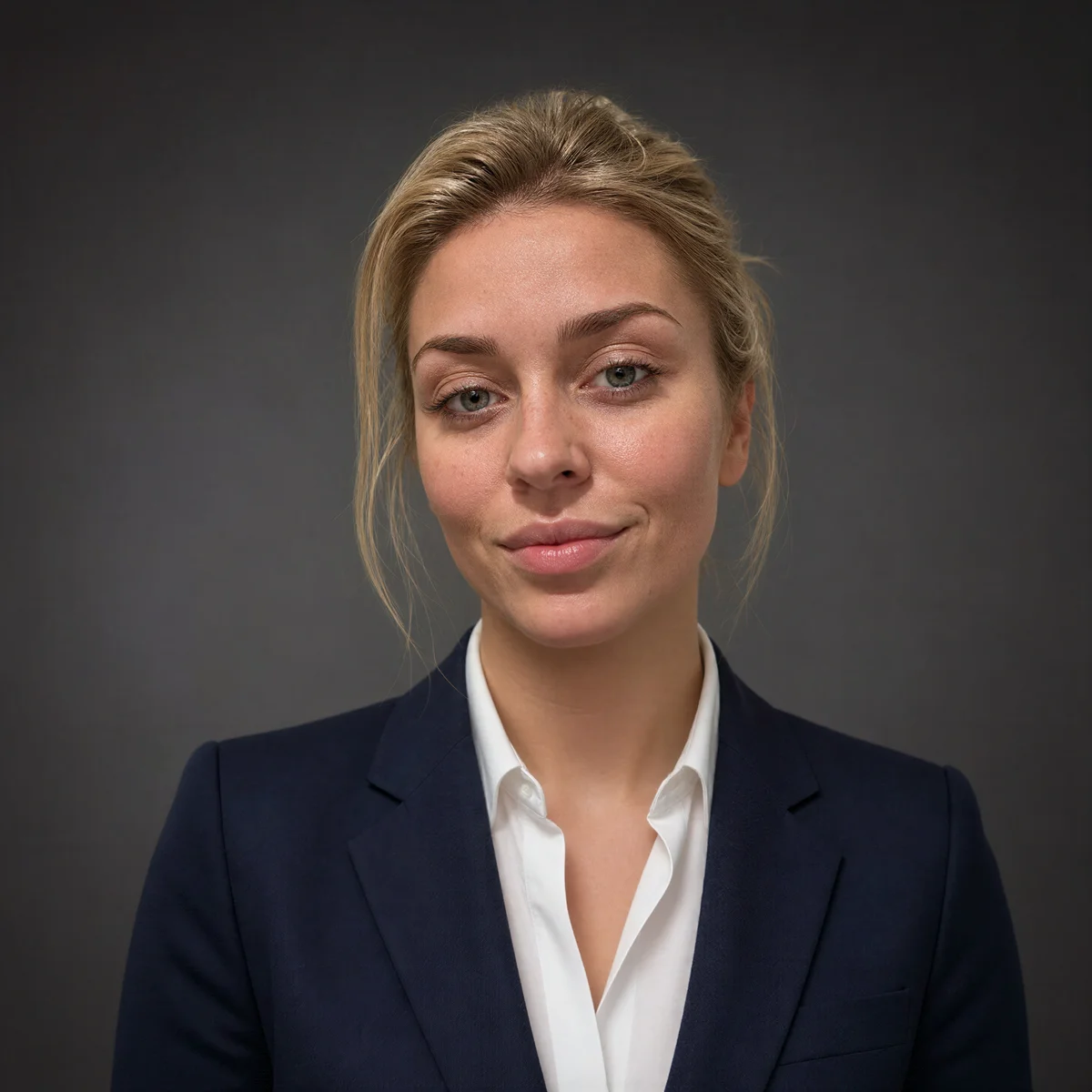 Business Formal headshot on Studio Gray background